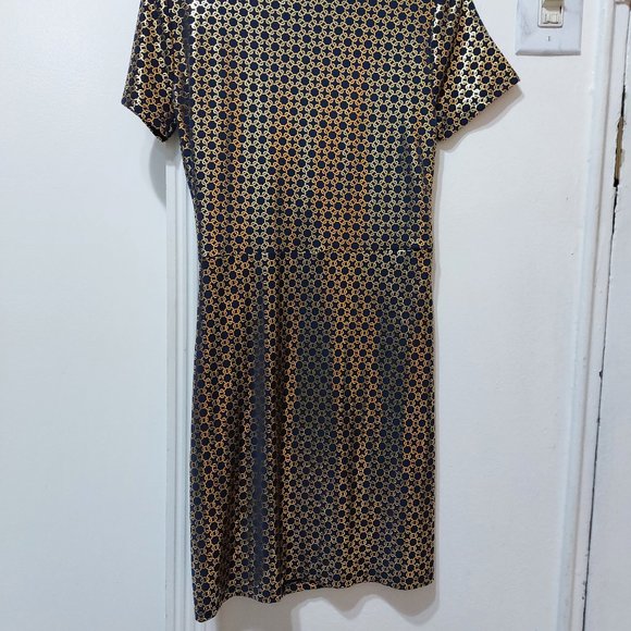 MICHAEL KORS Women's Metallic Chain-Print Knot Mini Dress SIZE MEDIUM - Picture 12 of 13
